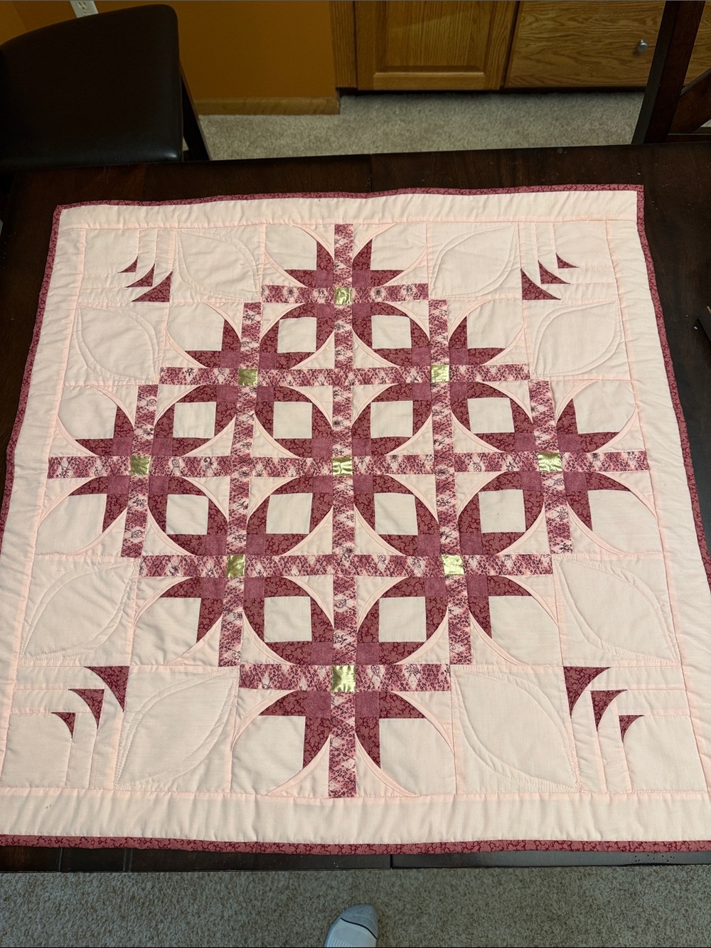 Quilted square. Can be hung.